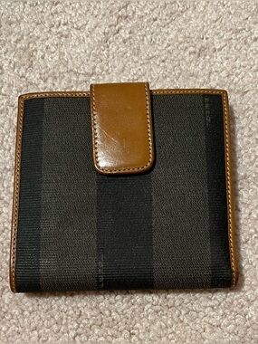 Fendi Penguin Stripe Double Sided Bi-Fold Wallet
